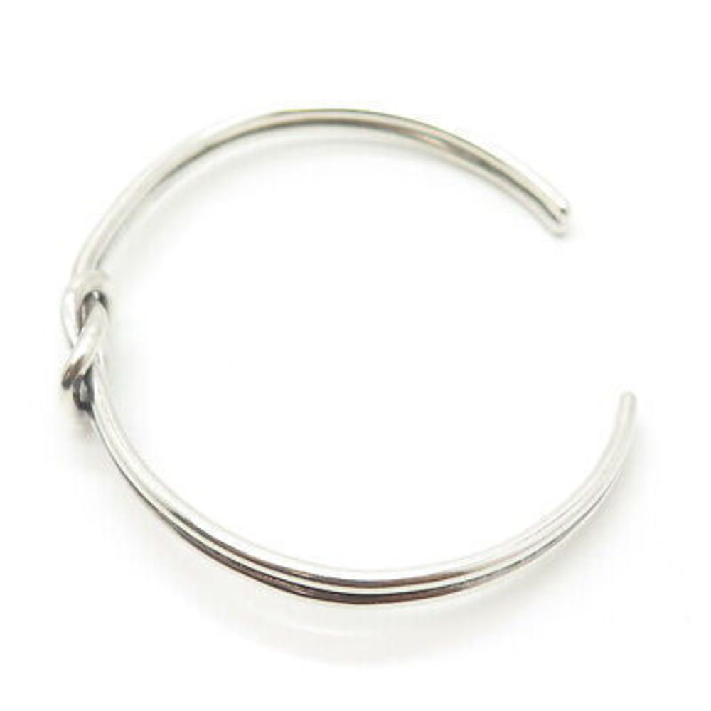925 Sterling Silver Vintage Knot Adjustable Cudd Bracelet 6.5" - Picture 5 of 8